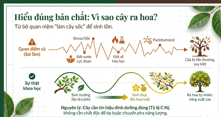 Bản chất sinh lý cây sầu riêng ra hoa khi nhận đúng tín hiệu dinh dưỡng