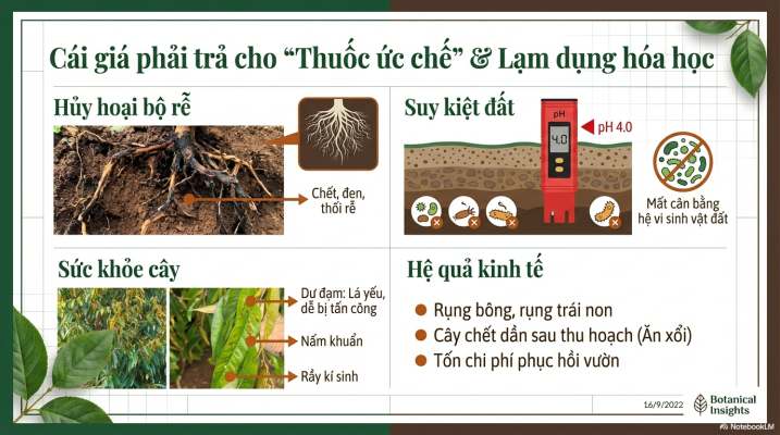 Hậu quả lạm dụng thuốc ức chế sinh trưởng trong ra hoa sầu riêng