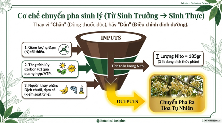 Cơ chế chuyển pha sinh lý giúp sầu riêng ra hoa tự nhiên thông qua điều chỉnh tỷ lệ C N