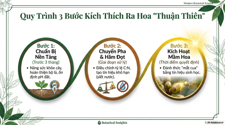 Quy trình 3 bước ra hoa sầu riêng thuận thiên không dùng thuốc ức chế