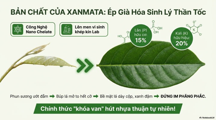 Giải pháp hạn chế rụng trái sầu riêng bằng Xanmata ép già lá sinh lý