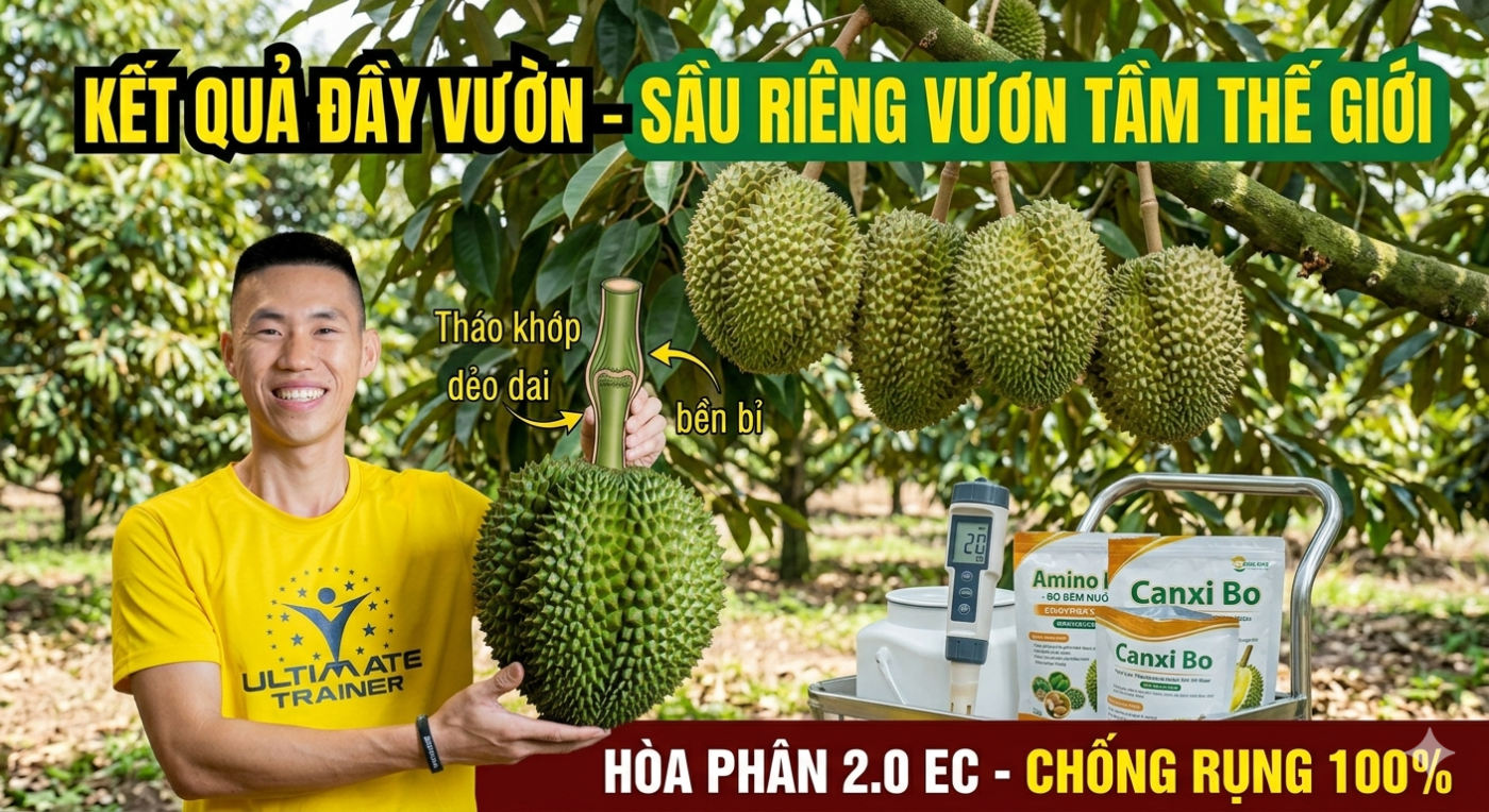 Vụ mùa sầu riêng bội thu nhờ bón phân đúng cách chống rụng trái non